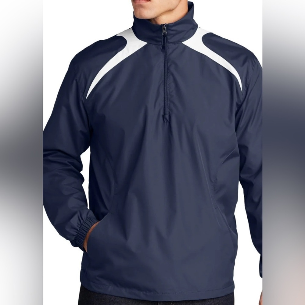 Sunice Men's Dark Blue Windbreaker with White Accents